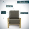 LeisureMod Jefferson Accent Arm Chair Upholstered in Faux Leather with Gold Stainless Steel Frame - 4 of 4