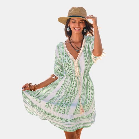Женские платья Cupshe Women's Roam Wild Geometric Mini Dress-M-Green