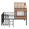 YOOCOZZ Kids’ Metal Twin Size Metal House Bed & Loft Bed with Roof and Window - 2 of 4