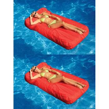 Swimline Solstice 15030R SunSoft Swimming Pool Inflatable Fabric Loungers Red, 2