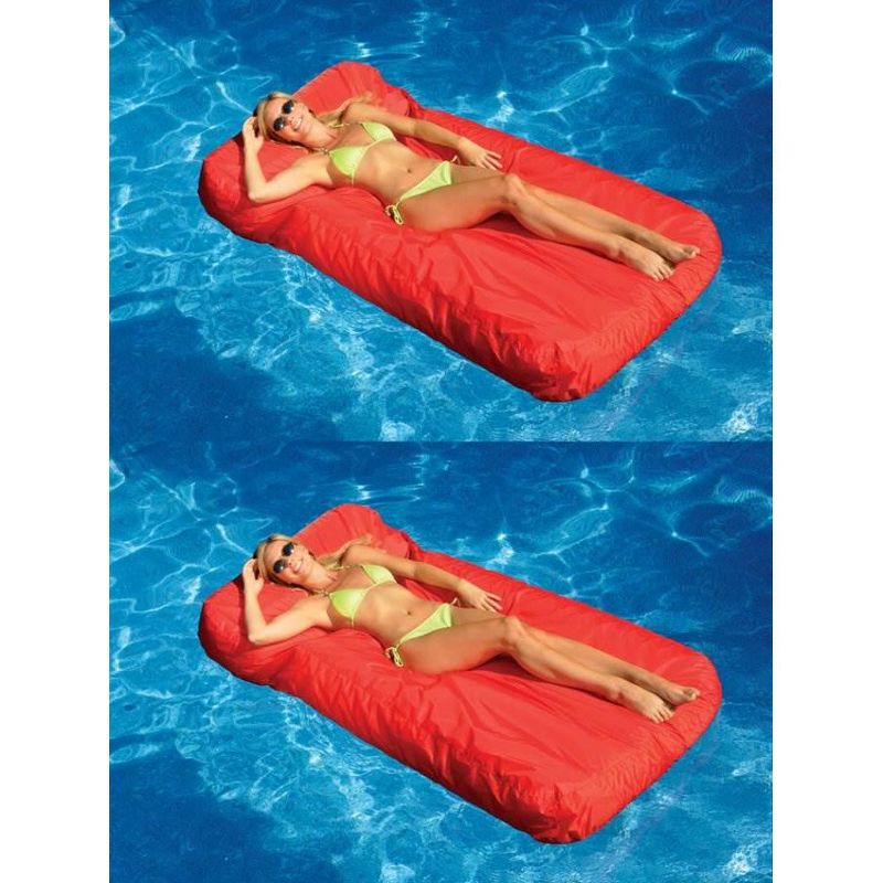 Swimline Solstice 15030R SunSoft Swimming Pool Inflatable Fabric Loungers Red, 2, 1 of 5