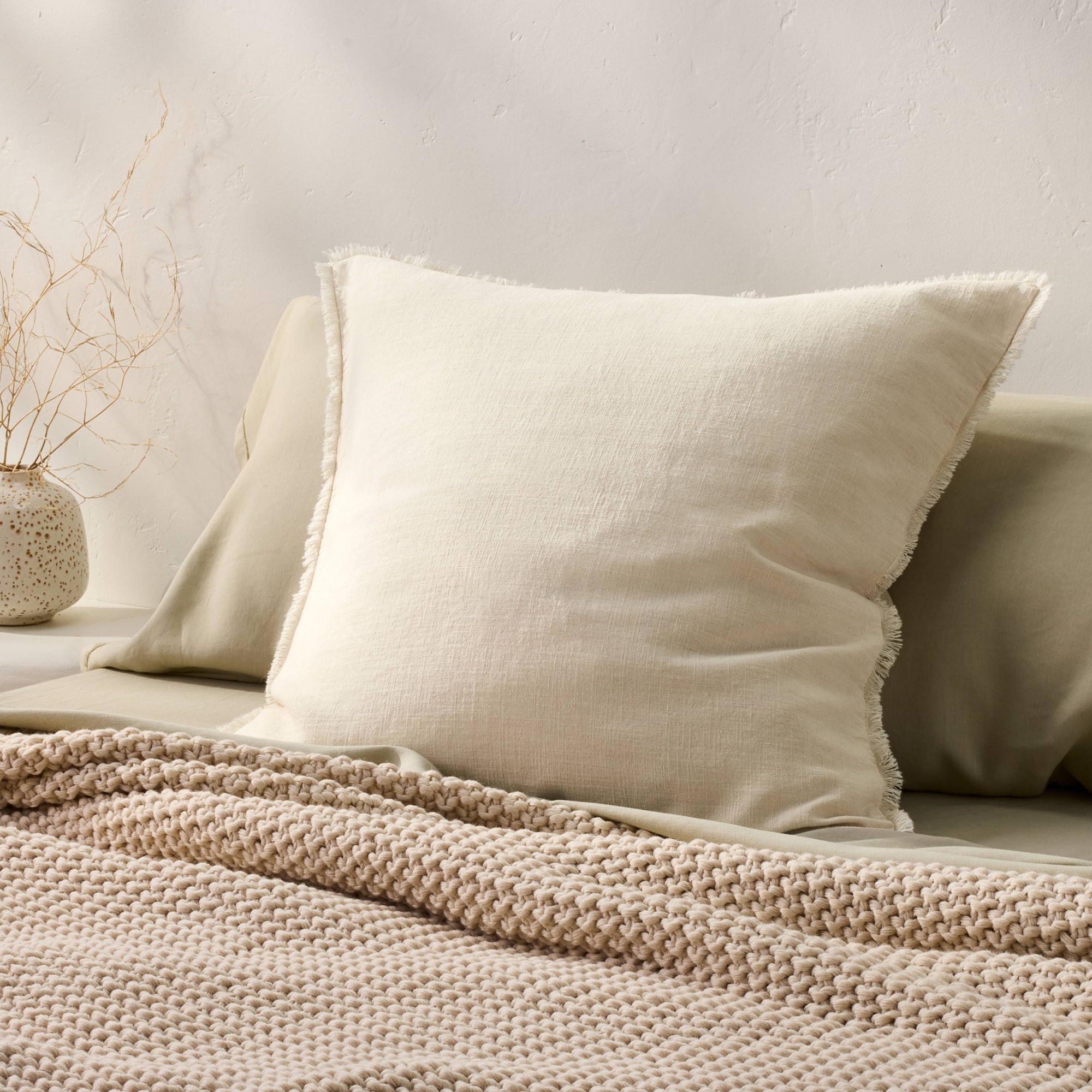 Euro Heavyweight Linen Blend Throw Pillow Natural - Casaluna™
