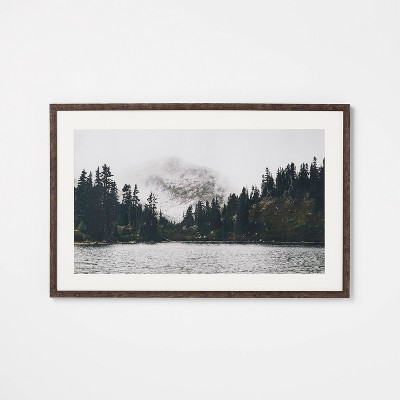 34" x22" Misty Mountain Lake Framed Under Plexi Poster Print - Threshold™ designed with Studio McGee