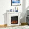 HOMCOM 32" Freestanding Electric Fireplace Heater with LED Log Flame, Overheat Protection and Remote Control, 1400W - 3 of 4