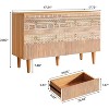 Tribesigns 6-Drawer Dresser, 47-Inch Boho Accent Dresser with 6 Carved Drawers, Double Wide Chest of Drawers for Living Room, Bedroom - 3 of 4