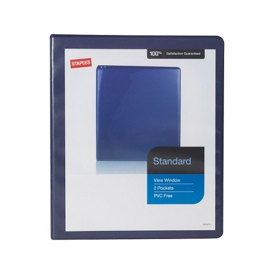 Staples Standard 1/2" 3-Ring View Binder Blue (26427-CC) 82615