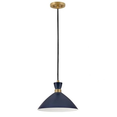 Lark Simon 1 - Light Pendant in  Matte Navy/Heritage Brass