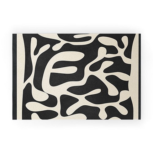 Nadja Minimalist Abstract Leaves 1 Small Welcome Mat - society6