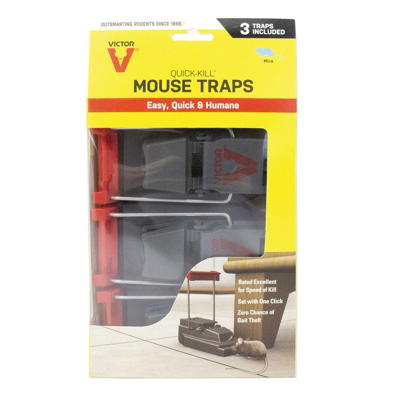 Victor Quick-Kill Small Snap Trap For Mice 3 pk, 1 of 2