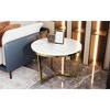 NicBex Modern Nesting Coffee Tables Set of 2, Center Table, Round Marble-Top Side Tables with Gilded Base for Living Room - 3 of 4