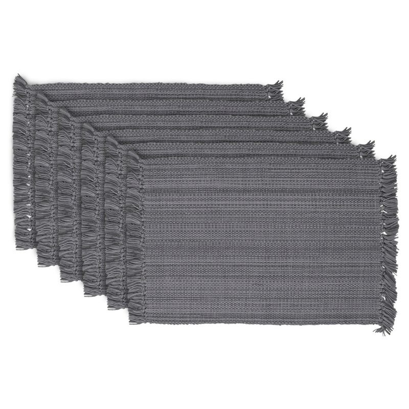 Gray Fringe Variegated Placemats (Set Of 6) - Design Imports, 1 of 10