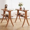 Tribesigns 2-Tier Narrow Side Table, End Table with Storage Shelf and Solid Wood Legs, for Bedroom, Small Spaces, Entryway - 3 of 4