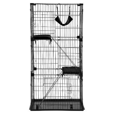 BestMassage 67 Inch 3 Tier Cat Cage Multi-Level Cat Kennel Ferret Cage with Cozy Hammock