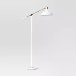 Crosby Glass Shade Floor Lamp White (Includes LED Light Bulb) - Threshold™