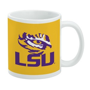 LSU Tiger Eye on Yellow Ceramic Coffee Mug Novelty Gift Mugs for Coffee Tea and Hot Drinks 11oz White - 1 of 4