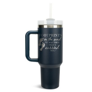 Elanze Designs Footprints In The Sand Walk With Faith 40 oz. Stainless Steel, Large Water Bottle Coffee Mug, Spill & Leak Resistant, Thermal Travel - 1 of 1