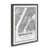 Kate and Laurel Sylvie Manhattan Modern Map Framed Canvas by Jake Goossen, 18x24, Dark Gray - 2 of 4