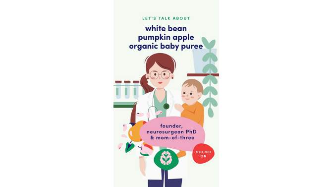 Cerebelly Organic White Bean, Pumpkin and Apple Baby Food Pouch - 24oz/6pk, 2 of 6, play video