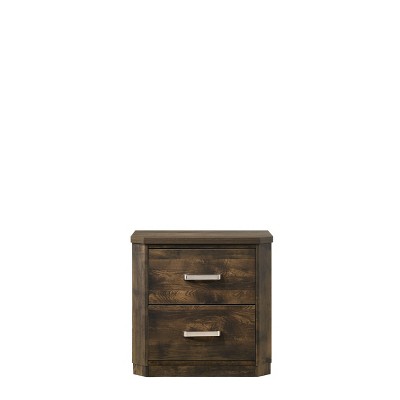 Elettra Transitional Rustic Walnut 2-Drawer Nightstand