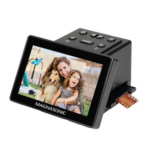 Magnasonic All-in-One 25MP Film Scanner Large 5" Display & HDMI,Converts 35mm/126/110/SUPER 8 Film & 135/126/110 Slides - Black - 1 of 4