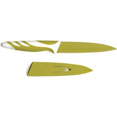 RSVP International Stainless Steel Green Nonstick Utility Knife, 5 Inch