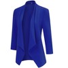 Women's Collarless Blazer 3/4 Sleeve Split Back Jacket Buttonless Office Casual Coat - 4 of 4
