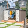 Outdoor Garden Aluminium Frame Tools Storage Shed,Backyard Pet Room,Lockable Doors Metal Garbage Room without Floor Frame-Coolbibila - 3 of 4