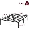 Bed Frame No Box Spring Needed, Heavy Duty Metal Platform Bed Frame for Bedroom Easy Assembly, Noise Free, Black - 2 of 4