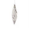 Beaded Glass Swirl Drop Ornament – 8"H Christmas Silver & White Holiday Hanging Decoration, Set of 6 by Melrose - 3 of 4