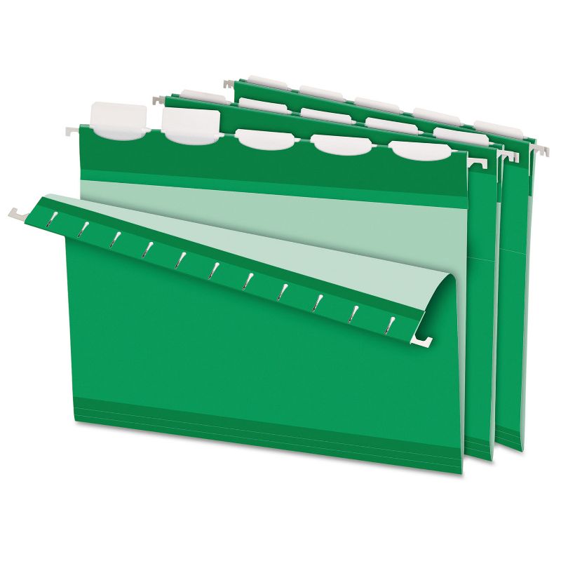 Pendaflex Colored Reinforced Hanging Folders 1/5 Tab Letter Bright Green 25/Box 42626, 1 of 4