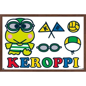 Trends International Hello Kitty and Friends: 21 Sports - Keroppi Water Polo Framed Wall Poster Prints - 1 of 4