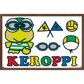 Trends International Hello Kitty and Friends: 21 Sports - Keroppi Water Polo Framed Wall Poster Prints