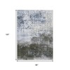 Denim Blue And Brown Geometric Washable Indoor Outdoor Area Rug - 3 of 4