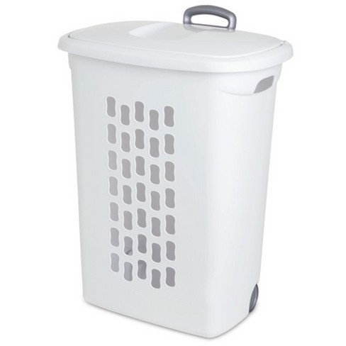 Sterilite Ultra Wheeled Laundry Hamper With Lid, Handle And Wheels For ...