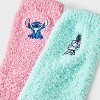 Women's Lilo & Stitch Snow Globe Box of Cozy Embroidered Crew Socks - Pink/Mint 4-10 - 3 of 4