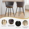 ORRD Counter Height Bar Stools, Set of 2, 360° Swivel Velvet Upholstered Seats with Backs, Metal Legs, 26" Seat Height, Gold Footrest - 4 of 4