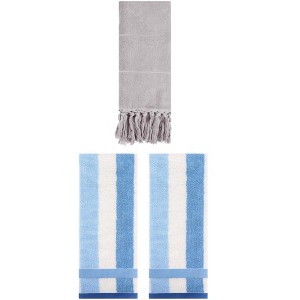REGALWOVEN 3 Packs Cotton Absorbent Soft Decorative Bathroom Hand Towel for Kitchen - 1 of 4