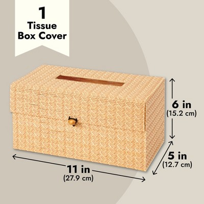 Juvale Bamboo Cane Tissue Box Cover for Home and Bathroom