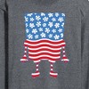 Men's - SpongeBob SquarePants - Silhouette Stars Stripes Long Sleeve Graphic T-Shirt - 2 of 4