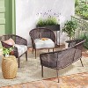 Weybridge Wicker Weave Outdoor Patio Loveseat - Threshold™: Rust-Resistant with Cushions - 2 of 4