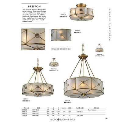 Preston Brushed Brass 2-Light Sconce with Frosted Glass Panels