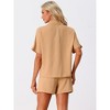 Allegra K Women's Shirt and Shorts Linen 2-Pieced Outfit Casual Set - 4 of 4