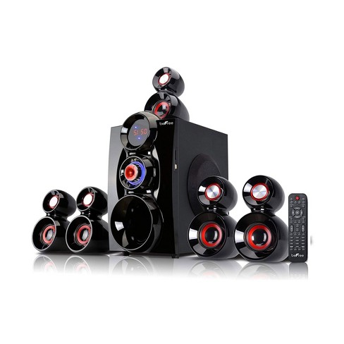 beFree Sound 5.1 Channel Bluetooth Surround Sound Speaker System- Red - image 1 of 4