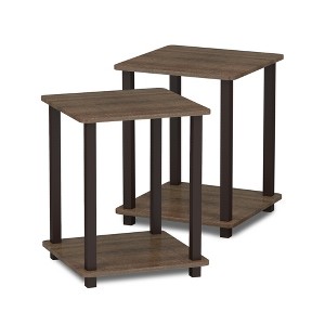 Furinno Simplistic End Table, Set of Two, Walnut/Brown - 1 of 1