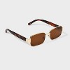 Women's Metal Rectangle with Tortoise Shell Sunglasses - Universal Thread™ Gold - 2 of 2