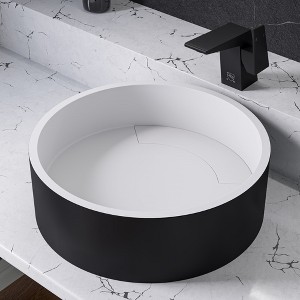 ALFI  Black Matte 15 Inches Round Solid Surface Resin Sink - 1 of 4