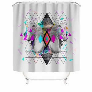 Zebra Geometric Pattern Shower Curtains for Bathroom Waterproof Fabric Bath Curtain Durable Soft Stylish Bathroom Decor 72x72 Inch - 1 of 1