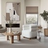 LuxenHome Modern Upholstered Ivory Barrel Accent Chair with Wood Ball Legs Beige - 4 of 4