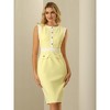 Hobemty Women's Office Sleeveless Contrast Color Sheath Dresses - 2 of 4