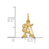 Black Bow Jewelry 14k Yellow Gold, Isabelle Collection, Mini Letter A Initial Charm - 4 of 4